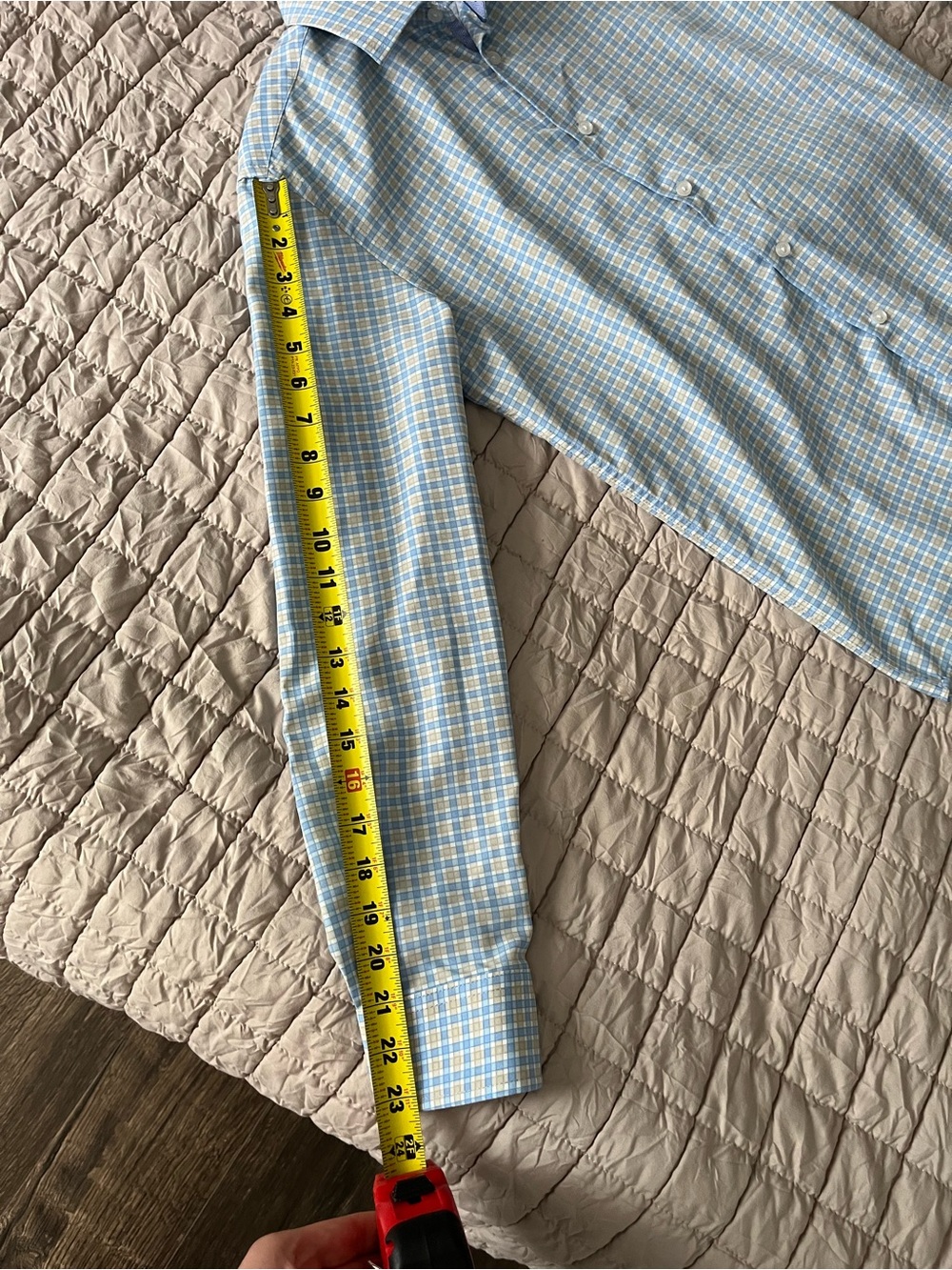 Van Heusen Blue and White Windowpane Dress Shirt - Picture 5 of 5